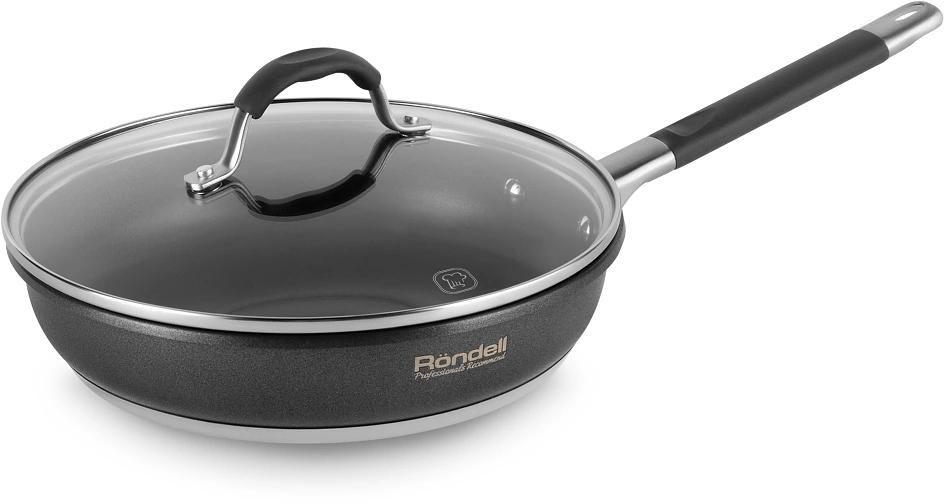 Сковорода Rondell Stern RDS-1264 круглая 26см покрытие: Excalibur (с крышкой) серый фото 1
