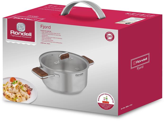 Кастрюля Rondell Fjord RDS-1791 3.2л. d=20см (без крышки) стальной фото 7