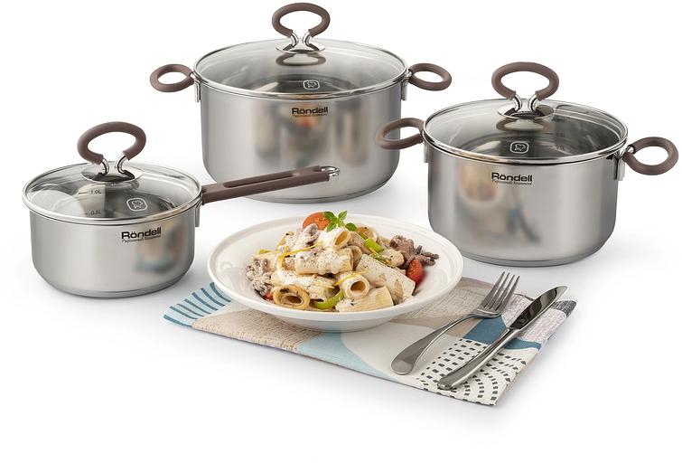 Кастрюля Rondell Etery RDS-1600 5.1л. d=24см (с крышкой) стальной фото 8