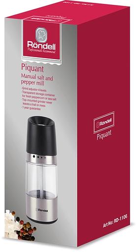 Мельница для перца/соли Rondell Piquant RD-1106 черный фото 2