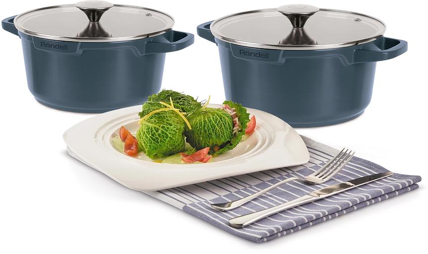 Кастрюля Rondell Azul Claro RDA-1501 4.5л. d=24см (с крышкой) синий фото 4