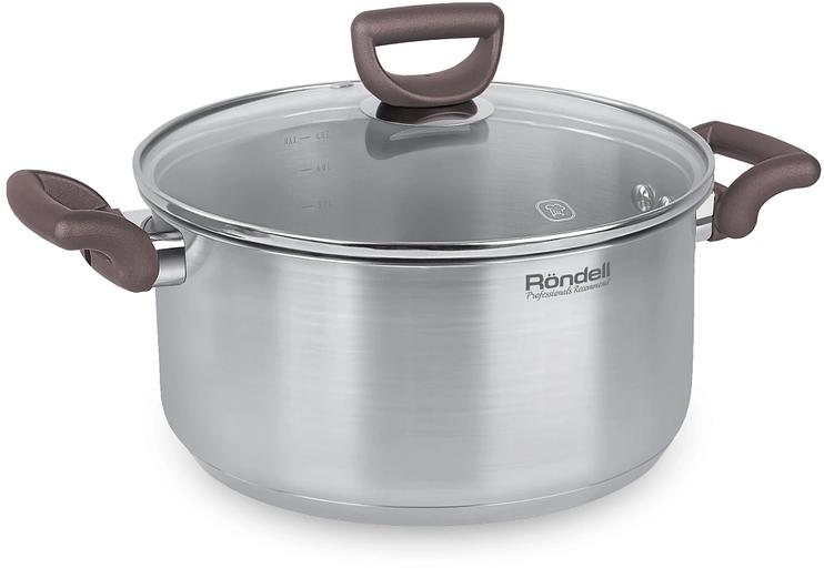 Кастрюля Rondell Fest RDS-1323 4.8л. d=24см (с крышкой) стальной фото 1