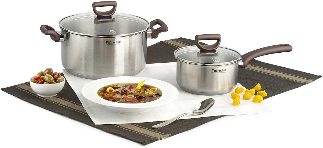 Кастрюля Rondell Fest RDS-1323 4.8л. d=24см (с крышкой) стальной фото 8