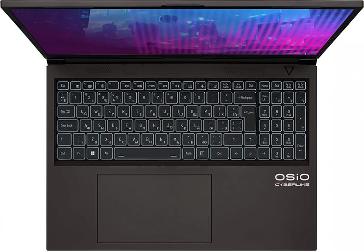 Ноутбук Osio CyberLine C160i-003 Core i5 12600H 16Gb SSD512Gb NVIDIA GeForce RTX4060 8Gb 16" IPS WUXGA (1920x1200) noOS brown WiFi BT Cam 3410mAh фото 5