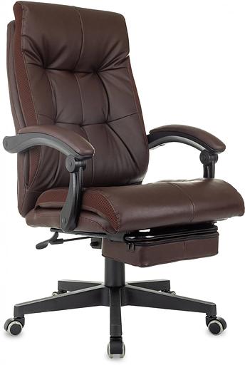 Кресло руководителя Бюрократ CH-824MSG-BF коричневый эко.кожа/ткань крестов. пластик подст.для ног фото 1