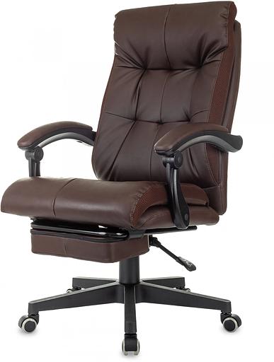 Кресло руководителя Бюрократ CH-824MSG-BF коричневый эко.кожа/ткань крестов. пластик подст.для ног фото 2