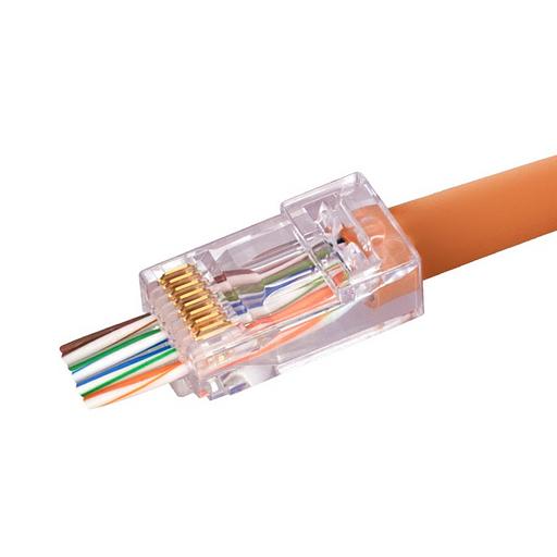 Коннектор сквозной RJ-45 UTP5e (100шт) фото 1