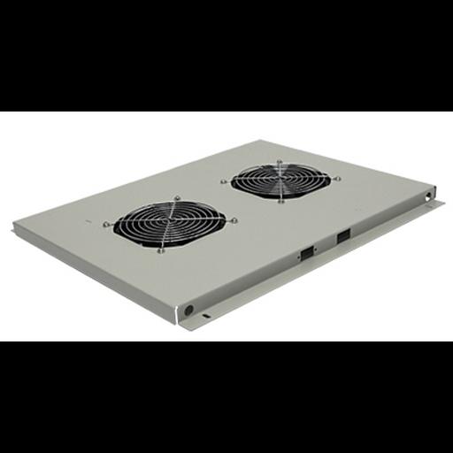 Блок вентиляторов для шкафов TFC глубиной 600мм, 2 вентилятора с терморегулятором, серый фото 1