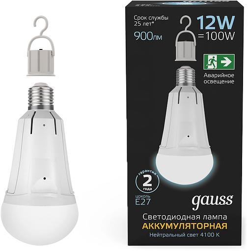 Лампа светодиодная Gauss 102002212 12Вт цок.:E27 груша 220B св.свеч.бел.нейт. (упак.:10шт) фото 1