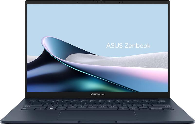 Ноутбук Asus Zenbook 14 OLED UX3405MA-QD992 Core Ultra 9 185H 16Gb SSD512Gb Intel Arc 14" OLED FHD+ (1920x1200) noOS blue WiFi BT Cam Bag (90NB11R1-M01SU0) фото 1