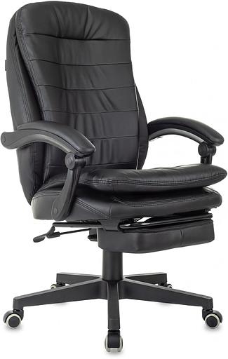 Кресло руководителя Бюрократ T-9950MSG-F черный эко.кожа крестов. пластик подст.для ног фото 1