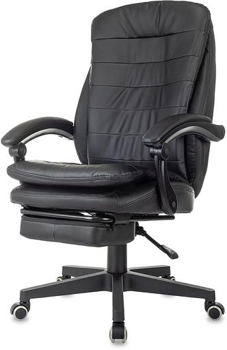 Кресло руководителя Бюрократ T-9950MSG-F черный эко.кожа крестов. пластик подст.для ног фото 3