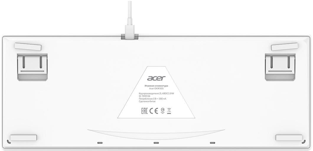 Клавиатура Acer OKW305 механическая белый USB for gamer LED (ZL.KBDCC.01W) фото 2
