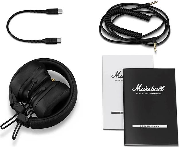 Гарнитура накладные Marshall Major V черный беспроводные bluetooth оголовье фото 8