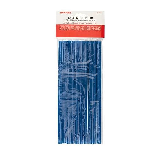 REXANT (09-1272) Клеевые стержни d=11,3 мм, L=270 мм, синие (упак. 10 шт.) фото 1