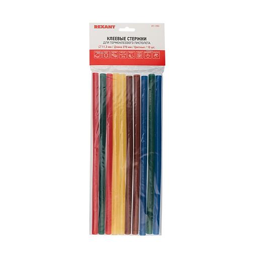 REXANT (09-1280) Клеевые стержни d=11,3 мм, L=270 мм, цветные (упак. 10 шт.) фото 1