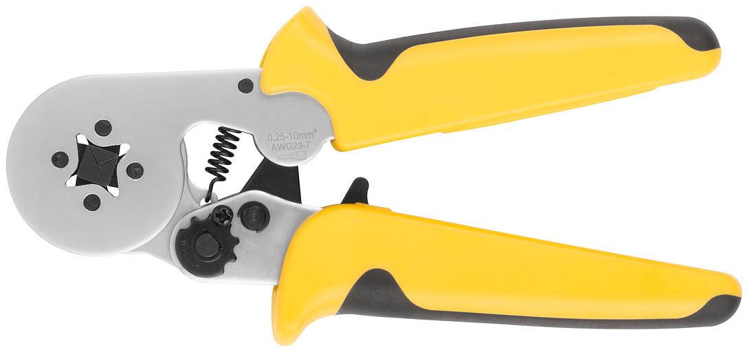 Пресс-клещи для обжима втулочных наконечников 0,25-10 мм, прорезиненные ручки 175 мм фото 1