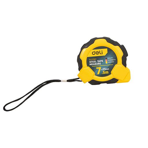 Измерительный и разметочный инструмент Deli Рулетка Deli DL3798 7,5м*25мм, Автостоп, ударопрочный корпус, метрическая фото 1