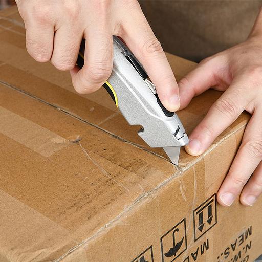 Нож Deli Универсальный нож с Т-образным лезвием Deli DL410 19мм, длина 170мм, в комплекте 3 лезвия SK5, алюминиевый корпус резиновой вставкой фото 3