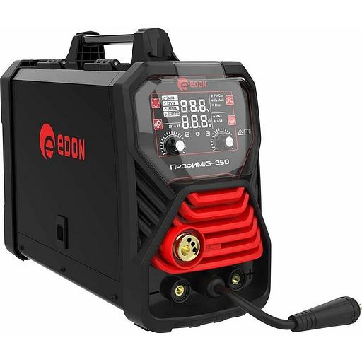 Сварочный аппарат полуавтоматический Edon ПрофиMIG-250 MIG 10,6 кВт 20-250А, MMA 13,1 кВт 20-250А, раб.цикл 60%, КПД 85%, диаметр: электроды 2-4мм, проволока 0,8-1ммMIG-MAG/NoGas/MMA/LIFT TIG/2T/4T/SYNСварка тонких металлов и нержавеющей стали. фото 1