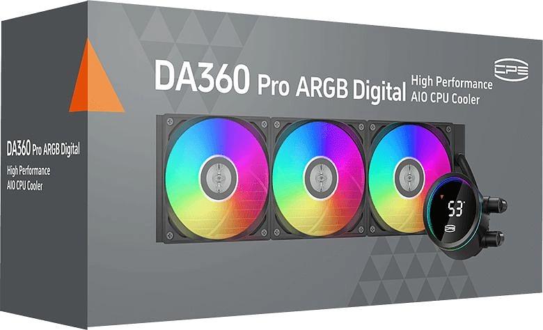 Система водяного охлаждения PcCooler DA360 Pro Digital BK ARGB Soc-AM5/AM4/1151/1200/1700 черный 4-pin Al LCD 300W Ret (DA360PRO-BKAWXL-GL) фото 7
