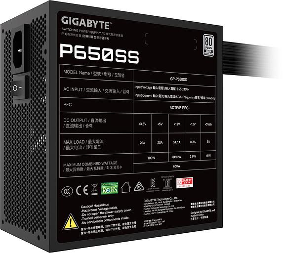 Блок питания Gigabyte ATX 650W GP-P650SS 80+ silver (20+4pin) APFC 120mm fan 6xSATA RTL фото 6