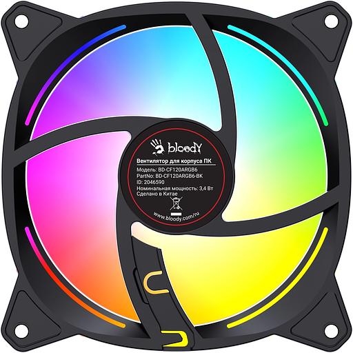 Вентилятор для корпуса Bloody BD-CF120ARGB6 ARGB 120х120x25 черный 4-pin 26дБ (BD-CF120ARGB6-BK) Ret фото 6