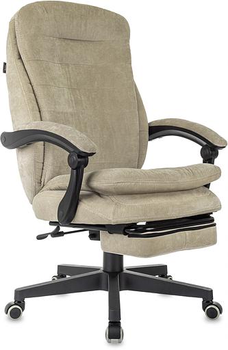 Кресло руководителя Бюрократ T-9950MSG-F Fabric песочный Light-21 крестов. пластик подст.для ног фото 1