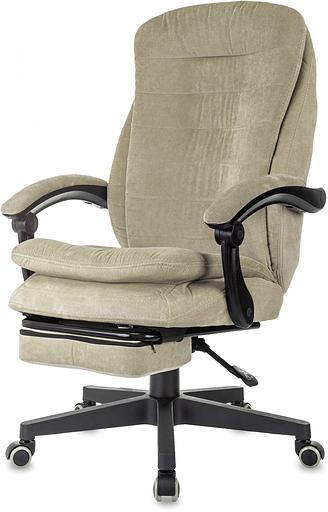 Кресло руководителя Бюрократ T-9950MSG-F Fabric песочный Light-21 крестов. пластик подст.для ног фото 3