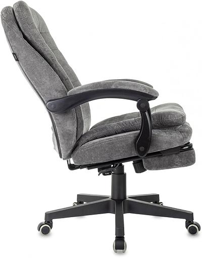 Кресло руководителя Бюрократ T-9950MSG-F Fabric серый Light-19 крестов. пластик подст.для ног фото 6