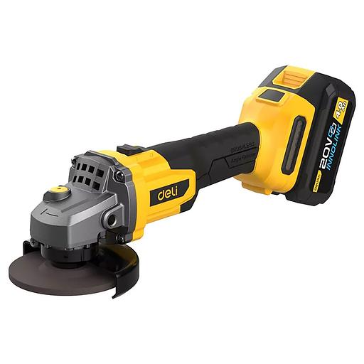 УШМ (болгарки) Deli Угловая шлифмашина аккумуляторная Deli DC602 (2АКБ*4Ач + ЗУ, 125мм) фото 1