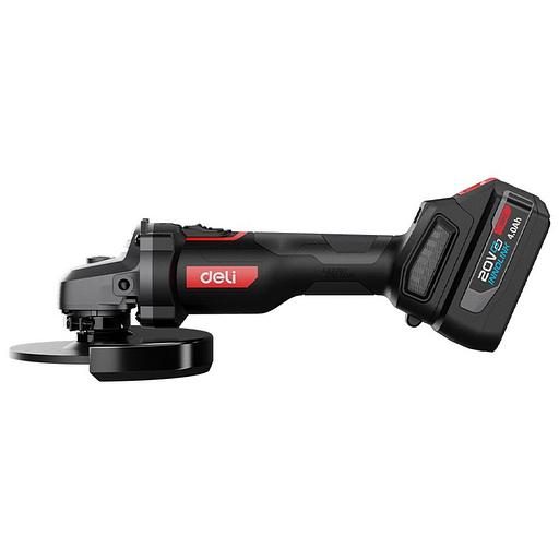 УШМ (болгарки) Deli Угловая шлифмашина аккумуляторная Deli DE-JM20-2D4 (2АКБ*4Ач + ЗУ, 20В, 125мм, М14, 3500/6000/10000об/мин, сумка) фото 4