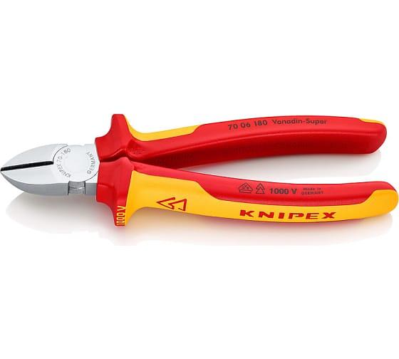 Бокорезы VDE 1000V резка - мягкая проволока 4мм проволока средней твердости 3мм твердая проволока 25мм L=180мм 62HRC диэлкектрические хромированные двухкомпонентные рукоятки фото 1