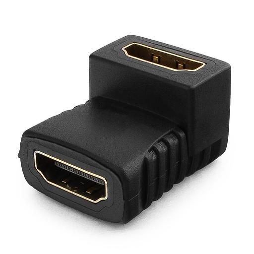 Gembird Переходник HDMI-HDMI 19F/19F, угловой, золотые разъемы, пакет [A-HDMI-FFL] фото 1