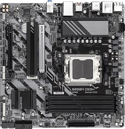 Материнская плата Gigabyte B850M DS3H SocketAM5 AMD B850 4xDDR5 mATX AC`97 8ch(7.1) 2.5Gg RAID+HDMI+DP фото 1