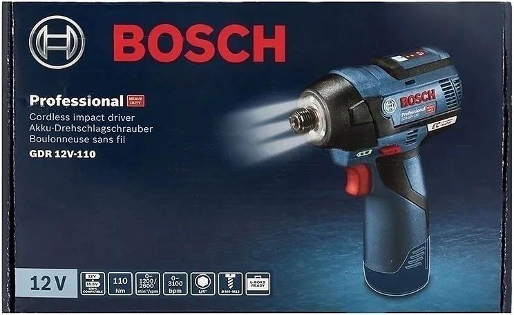 Гайковерт Bosch GDR 12V-110 аккум. патрон:держатель бит 1/4" (06019E0002) фото 6
