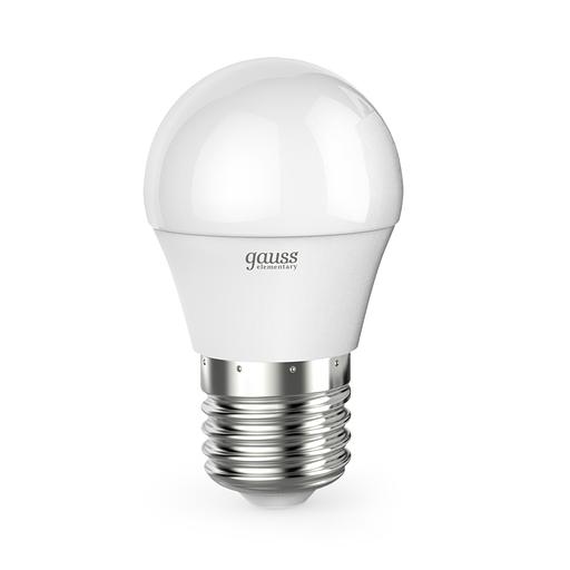 Лампа светодиодная LED 10 Вт 750 лм 6500К AC180-240В E27 шар P45 холодная Elementary фото 1