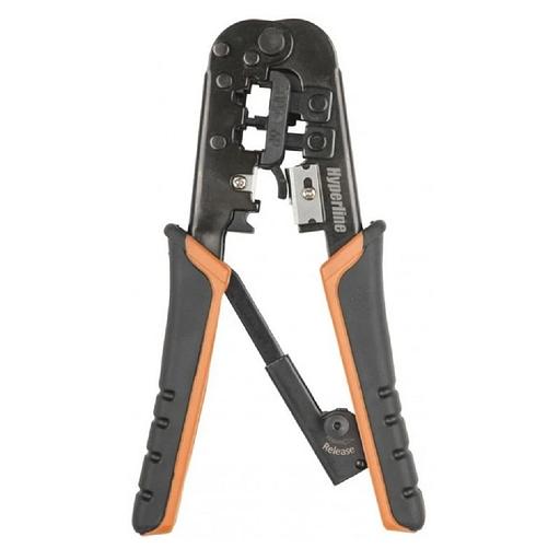 Инструмент обжимной Hyperline HT-N5684R для RJ-45/RJ-12/RJ-11 (упак:1шт) синий/оранжевый фото 1