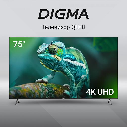 Телевизор QLED Digma 75" DM-LED75UQB31 Google TV Frameless Metal черный/черный 4K Ultra HD 60Hz MEMC DVB-T DVB-T2 DVB-C DVB-S DVB-S2 USB WiFi Smart TV фото 2