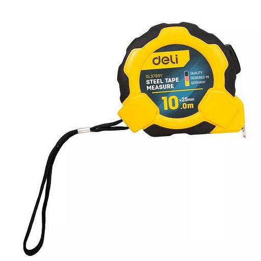 Измерительный и разметочный инструмент Deli Рулетка Deli DL3799 10м*25мм, Автостоп, ударопрочный корпус, метрическая фото 1