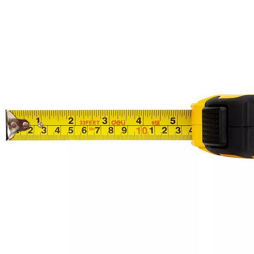 Измерительный и разметочный инструмент Deli Рулетка Deli DL3799 10м*25мм, Автостоп, ударопрочный корпус, метрическая фото 4