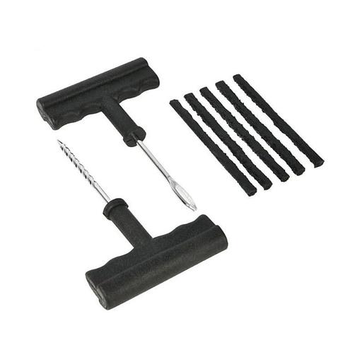 Набор оснастки Deli Ремкомплект для бескамерных шин Deli DL120001 (шило, рашпиль, 5 резиновых жгутов) фото 1