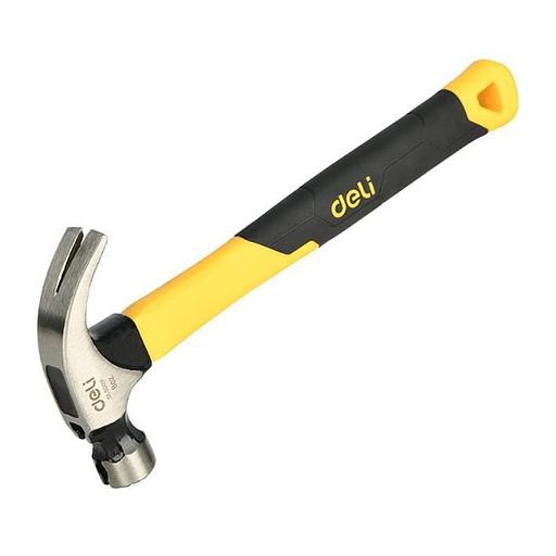Ударно-рычажный инструмент Deli Молоток-гвоздодер Deli DL5001F 225 гр магнит, противоскользящий боек, фиберглассовая рукоять фото 1