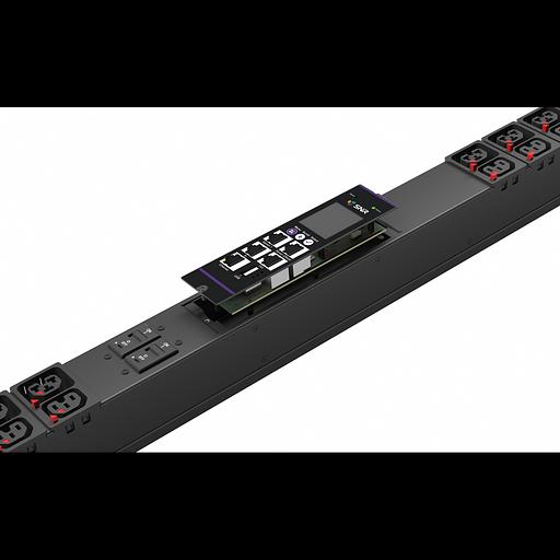 Блок розеток с функцией управления каждой розеткой серии SNR тип C выход 21*C13/19L и 21*C13L с фиксаторами вход 32A IEC60309 (3P+N+E) фото 1