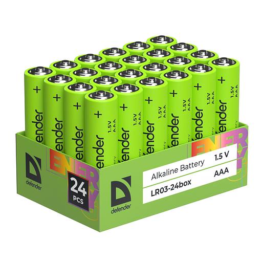 Defender Батарейка алкалиновая LR03-24box ААА, бокс, 24 шт., EcoLine фото 1