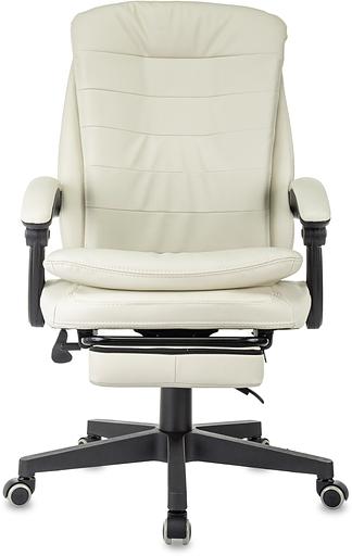 Кресло руководителя Бюрократ T-9950MSG-F слоновая кость эко.кожа крестов. пластик подст.для ног фото 2