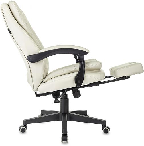 Кресло руководителя Бюрократ T-9950MSG-F слоновая кость эко.кожа крестов. пластик подст.для ног фото 7
