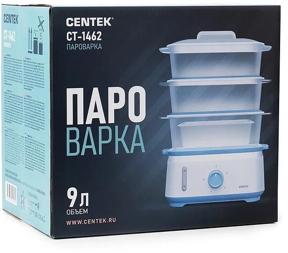 Пароварка Centek CT-1462 3ярус. 1050Вт белый/голубой фото 4