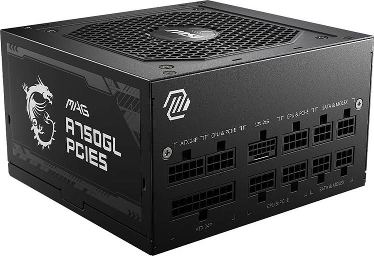 Блок питания MSI ATX 750W MAG A750GL PCIE5 Gen.5 80+ gold (20+4pin) APFC 120mm fan 8xSATA Cab Manag RTL фото 1