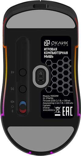 Мышь Оклик 900GMW черный оптическая 26000dpi беспров. BT/Radio для ноутбука 6but (1796786) фото 3